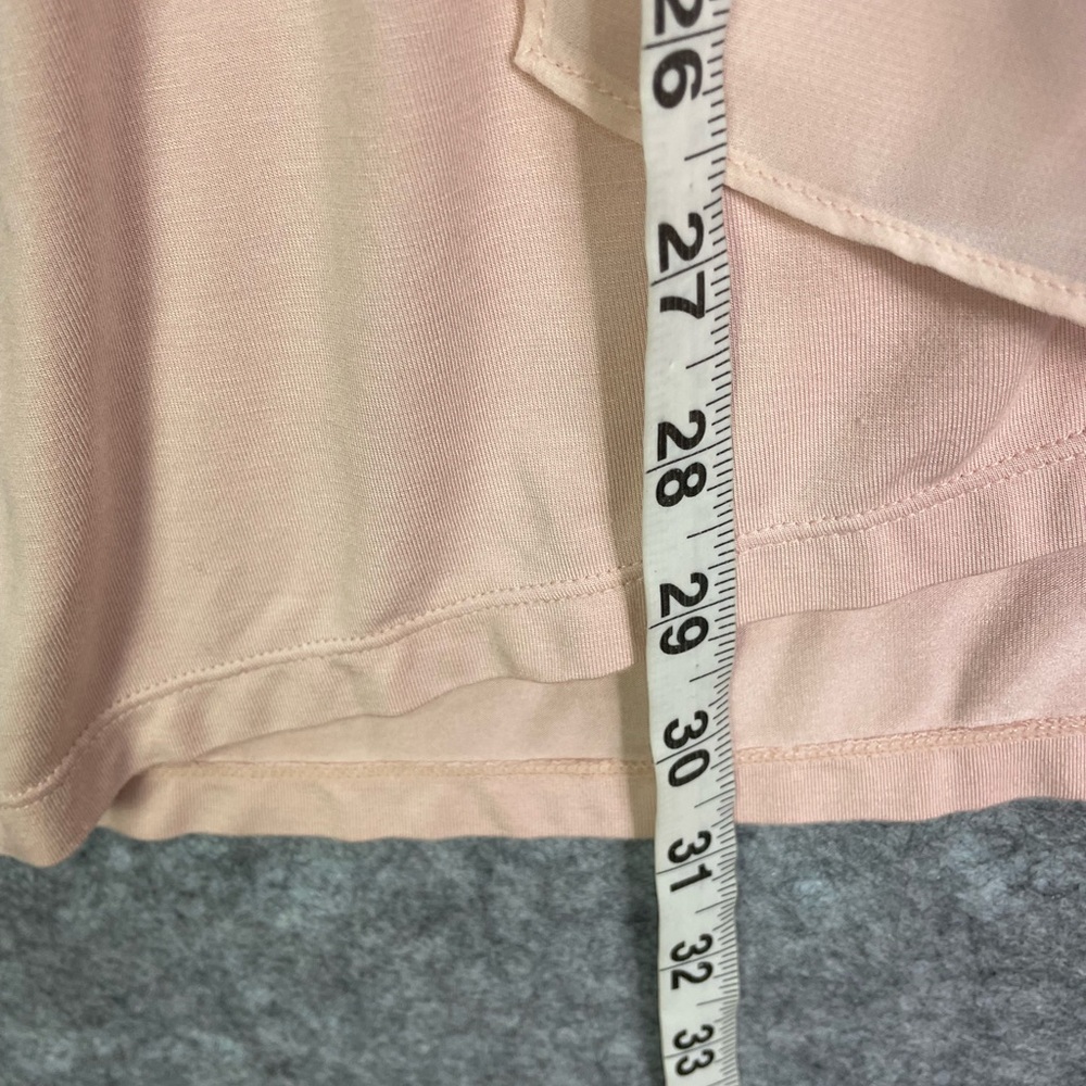 Lauren Ralph Lauren Womens Cardigan PL Petite Large Pink Open Front Chiffon Trim - Picture 6 of 10